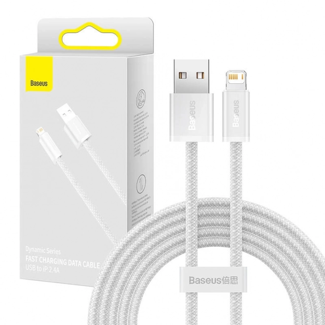 Baseus Dynamic câble USB vers Lightning, 2,4 A, 2 m (blanc)