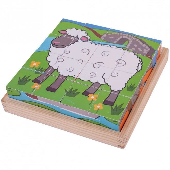Cubes d'images de la ferme Bigjigs Toys