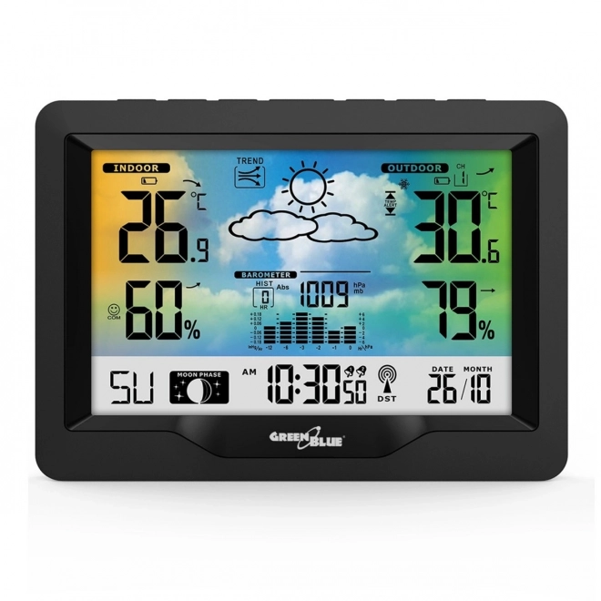 Station météorologique sans fil GB540N indicateur de confort, mesure de l'humidité, phases de la lune, horloge avec système DCF