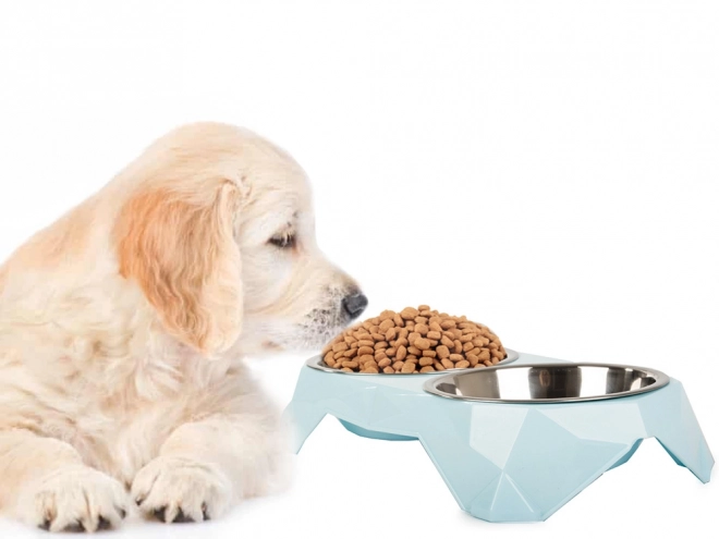 Gamelle double en métal pour chiens et chats