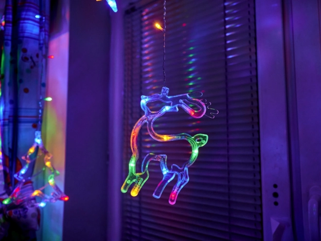 Rideau LED multicolore avec motifs de Noël - 2,5 m, 138 LED
