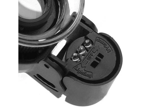Loupe de poche 45x avec éclairage LED et UV