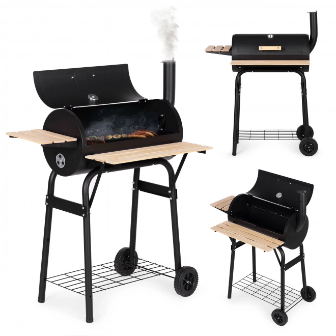 Grand barbecue de jardin avec thermomètre et cheminée