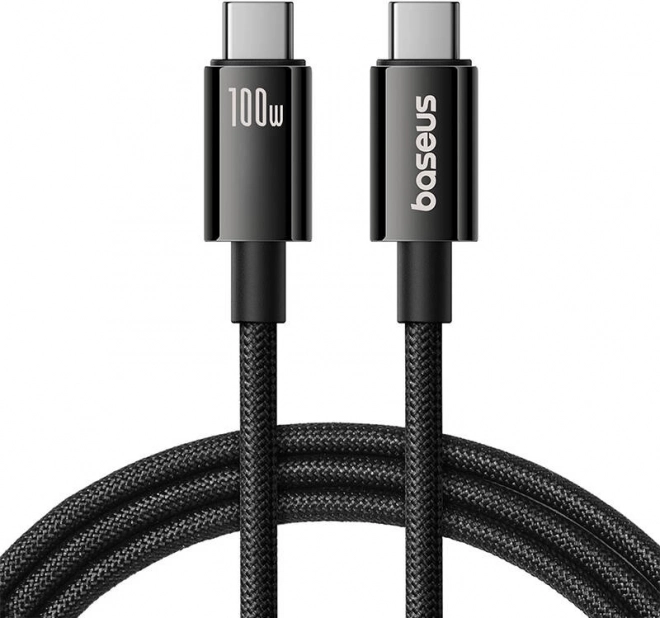 Baseus tungsten gold câble USB‑C vers USB‑C 100 W, 1,5 m, noir