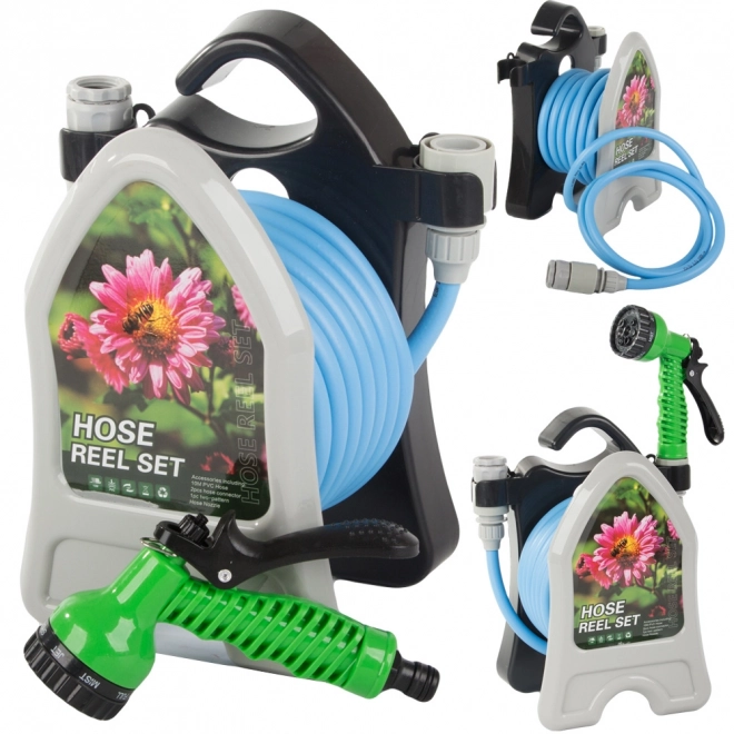 Tuyau d'arrosage de jardin avec support enrouleur