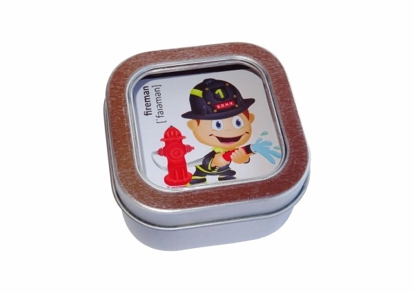 Pexeso Métiers étanche 64 cartes dans une boîte en métal 6x6x4cm