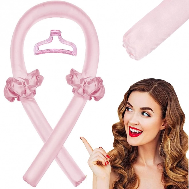 Rouleau rose sans chaleur pour ondulation des cheveux