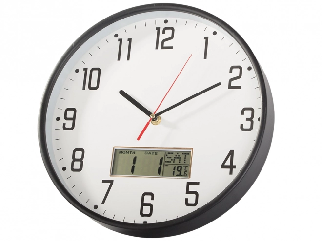 Grande horloge murale silencieuse avec date et température