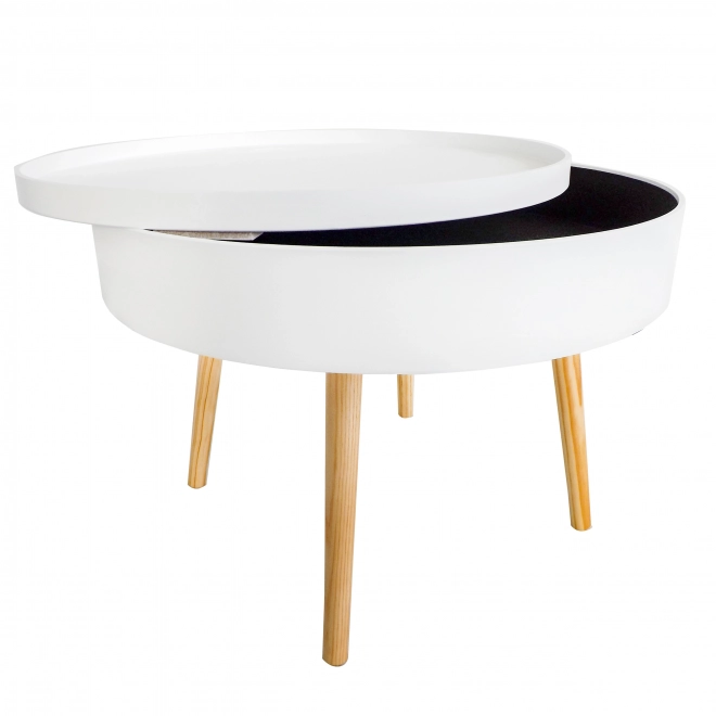 Table basse ronde avec espace de rangement 60 cm