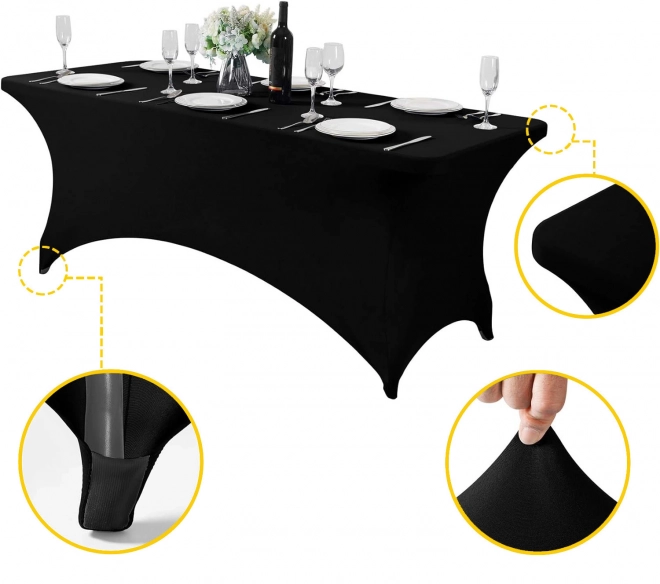 Housse élastique universelle pour table de catering 180 cm noir MultiGarden