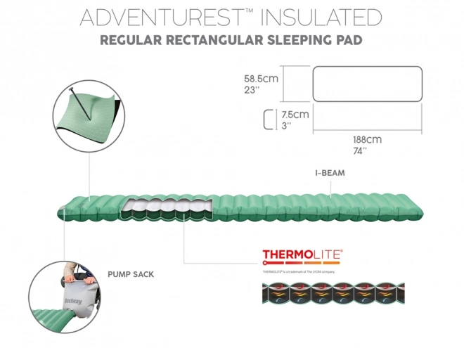 Matelas gonflable Bestway AdventuRest 188 x 58,5 x 7,5 cm