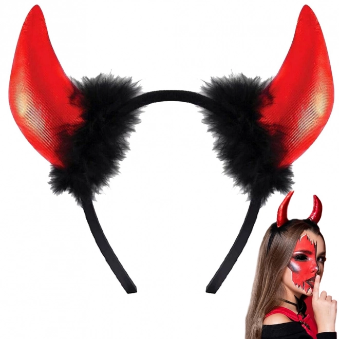 Serre-tête avec cornes de diable pour Halloween
