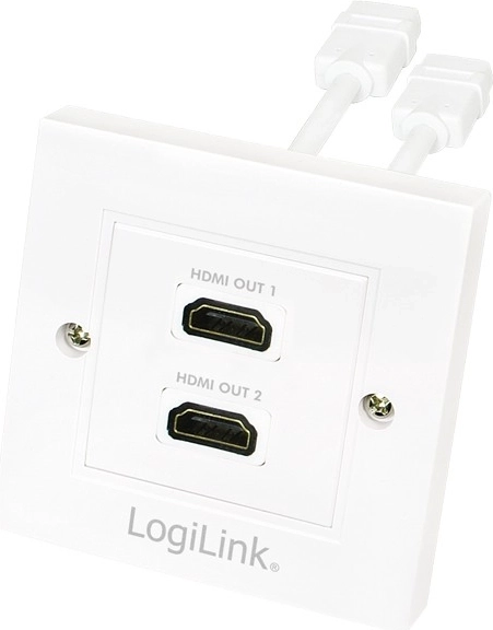 prise murale HDMI double avec connecteurs plaqués or