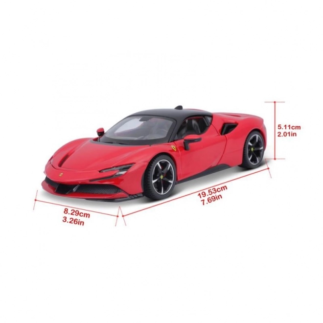 Bburago 1:24 Ferrari Top SF90 Stradale Rouge