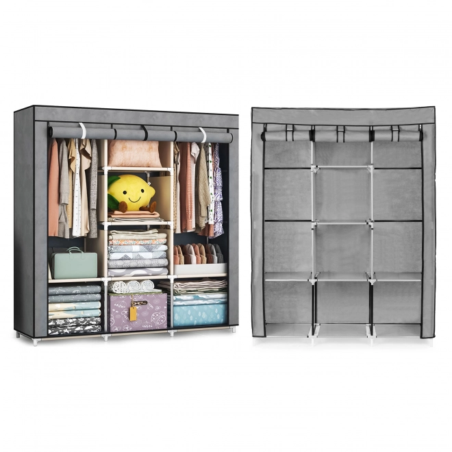 Armoire en textile - grande armoire en textile avec étagères pour vêtements et chaussures
