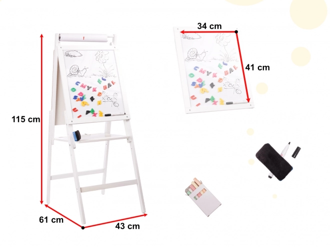 Tableau magnétique en bois blanc grand XXL