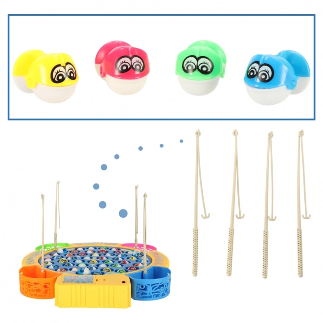 Jeu de pêche pour enfants 45 poissons + 4 cannes à pêche