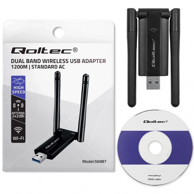 Adaptateur USB Wi-Fi sans fil rapide DUAL avec antennes