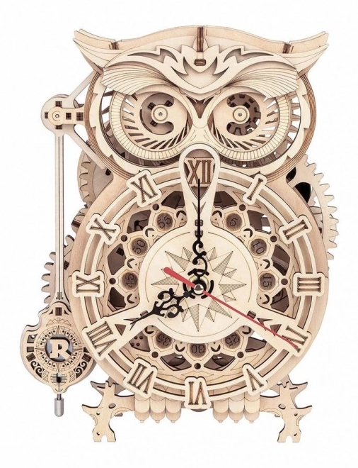 Sova - Horloge à pendule à piles - Kit de construction en bois 3D