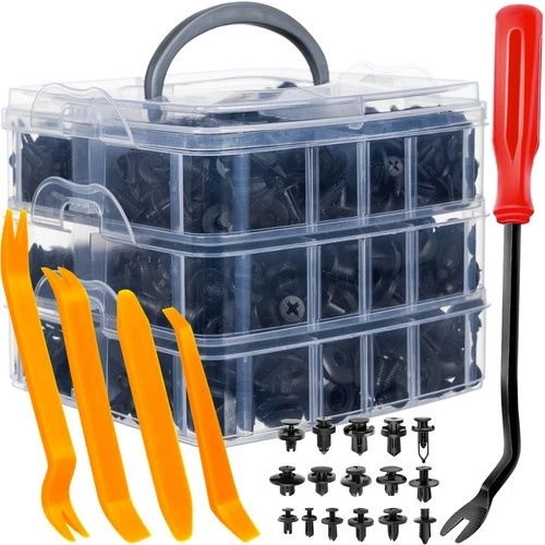 Ensemble universel de clips et agrafes pour voiture avec outils