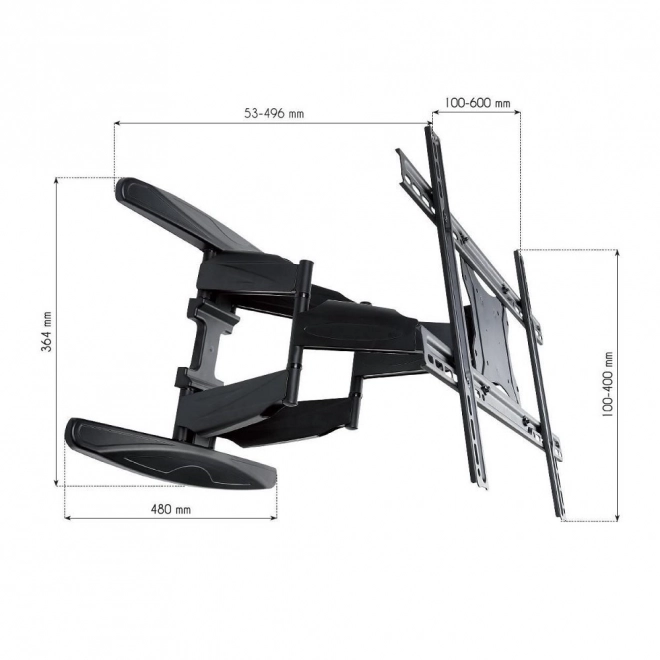 Support mural pour TV LCD/LED 40-80 pouces noir