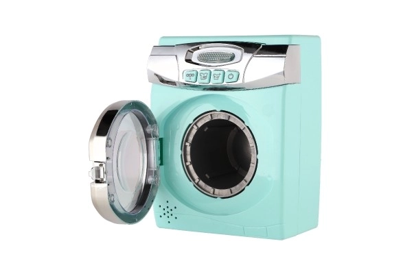 Machine à laver turquoise avec effets sonores et lumineux