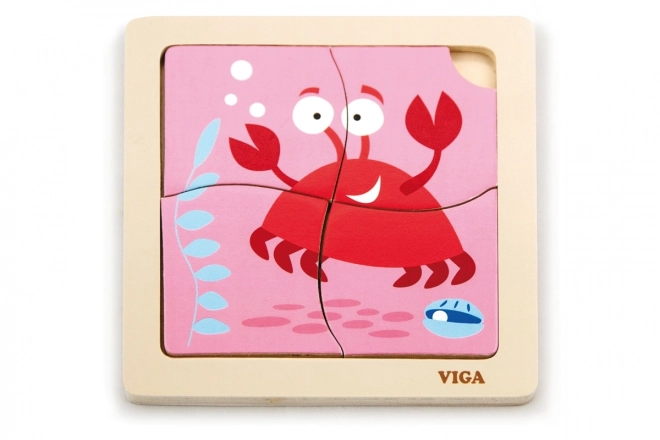 Puzzle en Bois Crabe pour les Tout-Petits