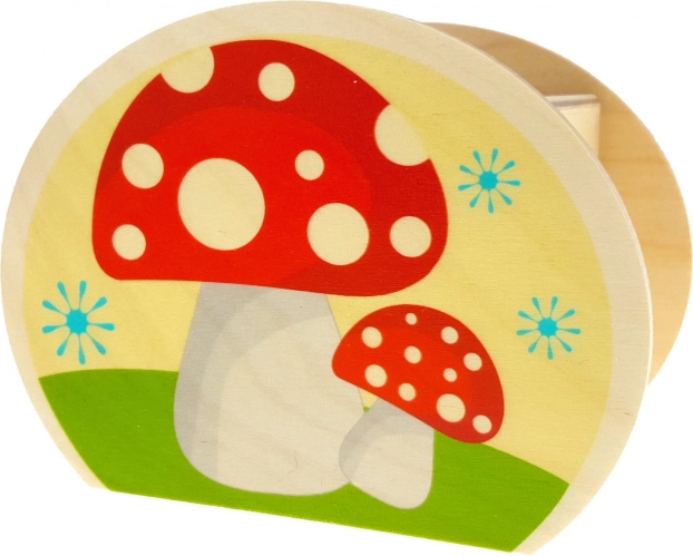 Hess Tirelire en bois en forme d’amanite tue-mouches