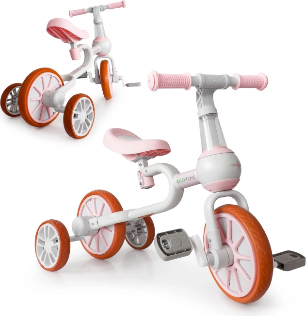 Draisienne 4-en-1 rose ECOTOYS pour enfants