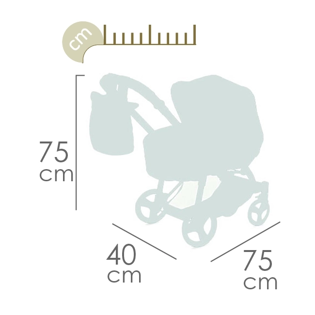 DeCuevas 81643 Poussette pliable pour poupées 3 en 1 avec sac de transport DIDI 2021 - 75 cm