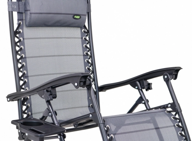 Chaise longue de jardin et de plage avec porte-gobelet