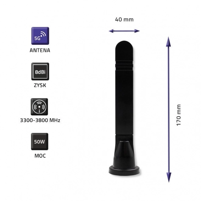 Antenne 5G LTE omnidirectionnelle DUAL 8 dBi pour usage intérieur