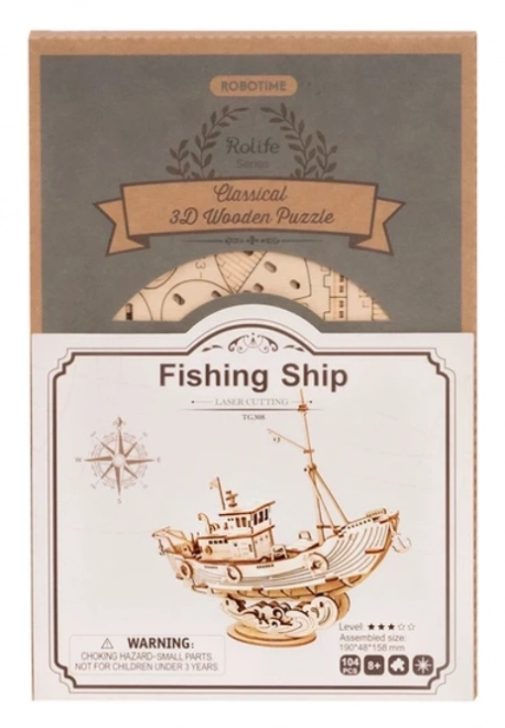 Bateau de pêche - Maquette en bois 3D