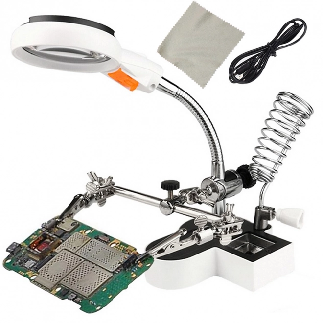 Main professionnelle troisième avec loupe et éclairage LED