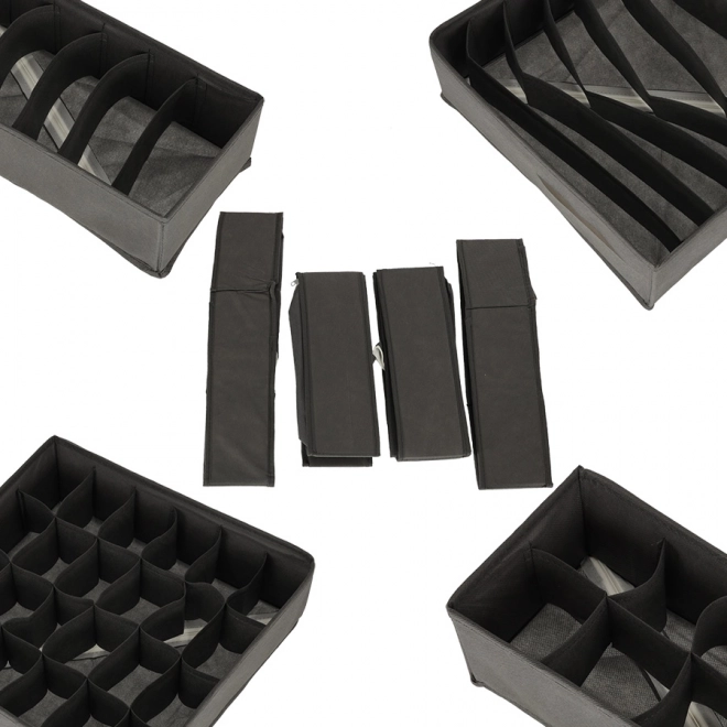 Organisateur gris pour tiroir de sous-vêtements et chaussettes - 4 pièces