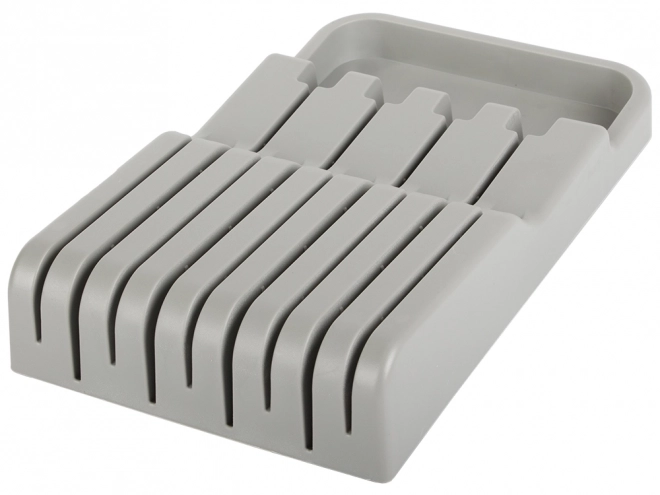 Organisateur de couteaux gris pour tiroir avec 9 compartiments