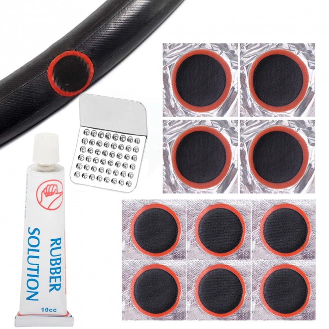 Kit de réparation de vélo avec colle pour chambre à air