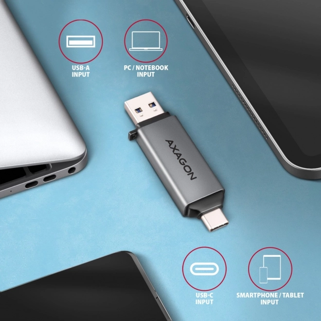 Lecteur de cartes externe USB3.2 Gen 1 Type-C + Type-A SD/microSD