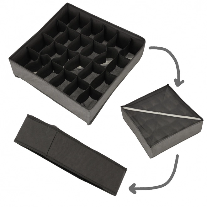 Organisateur gris pour tiroir de sous-vêtements et chaussettes - 4 pièces