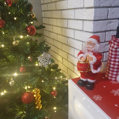 Figurine Père Noël chantante et dansante 30 cm