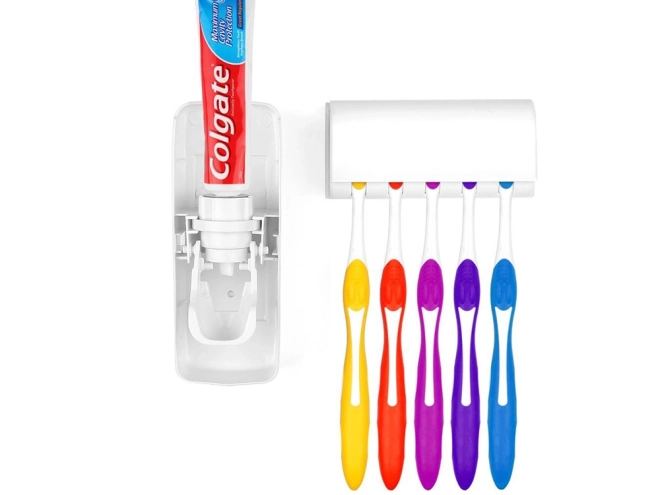 Distributeur de dentifrice avec porte-brosses