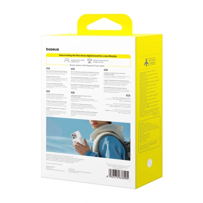 Baseus Airpow II banque d'alimentation magnétique 10000mAh avec chargement sans fil et rapide