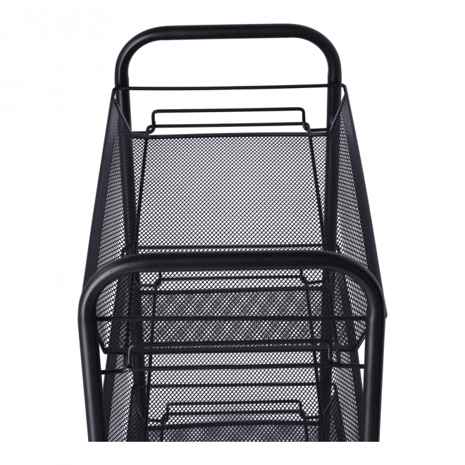 Chariot de salle de bain, étagère de cuisine avec quatre grands étagères - noir