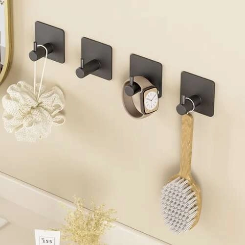 Crochet de salle de bain auto-adhésif loft noir