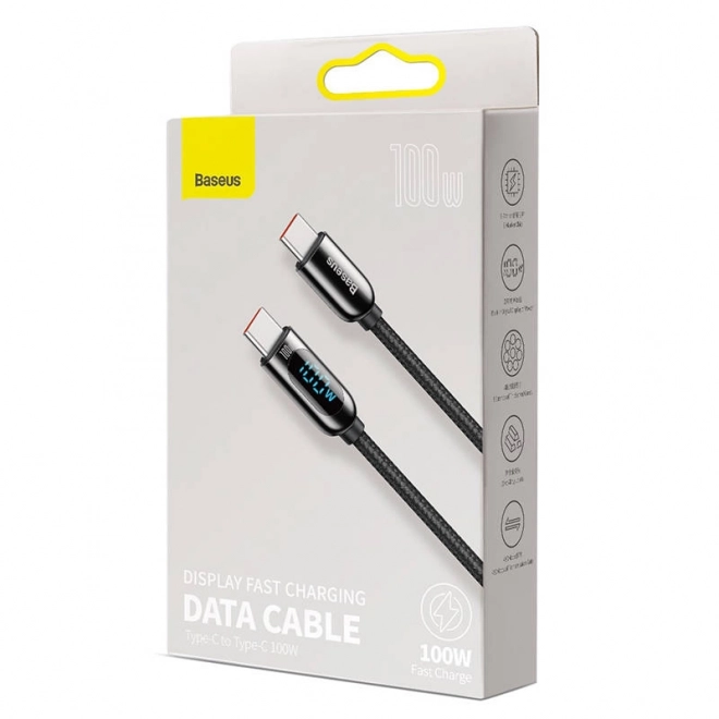 Câble USB-C vers écran USB-C Baseus, 100 W, 2 m (noir)