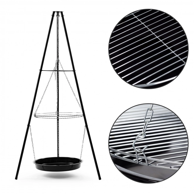 Gril de jardin Gril de cheminée de jardin avec grille sur trépied