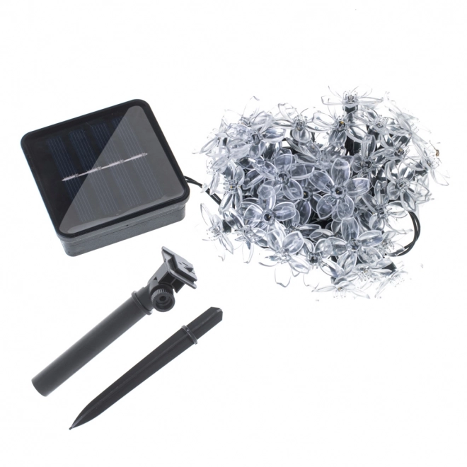 Éclairage de jardin solaire floral 7m 50LED blanc chaud