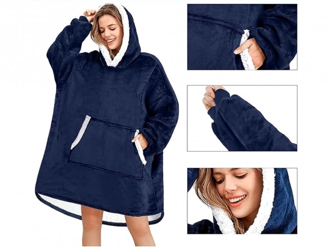 Chandail à capuche oversize en fourrure épaisse