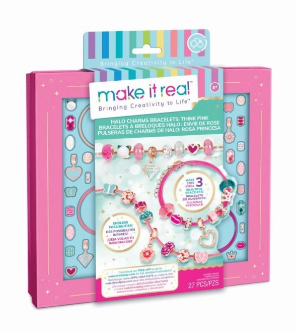 Kit pour fabriquer des bracelets, rose