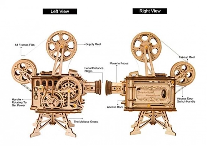 Puzzle mécanique en bois 3D RoboTime Projecteur de film